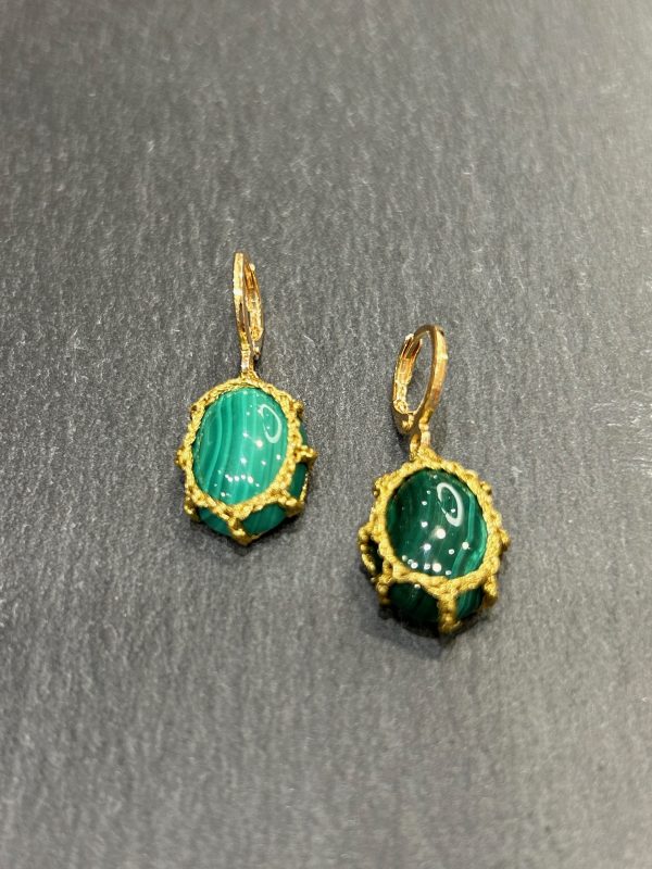 Boucles d'oreilles MYMY Malachite