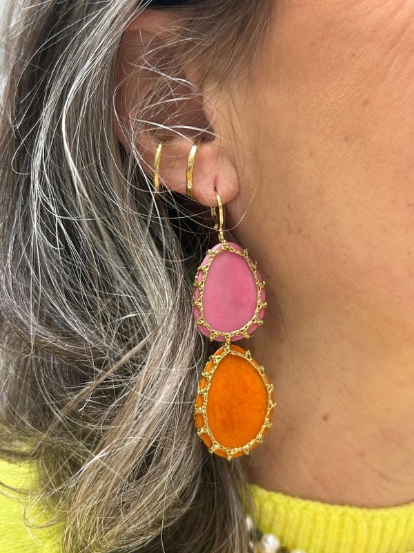 Boucles d'oreilles CARTAGENA Fuchsia / orange – Image 2