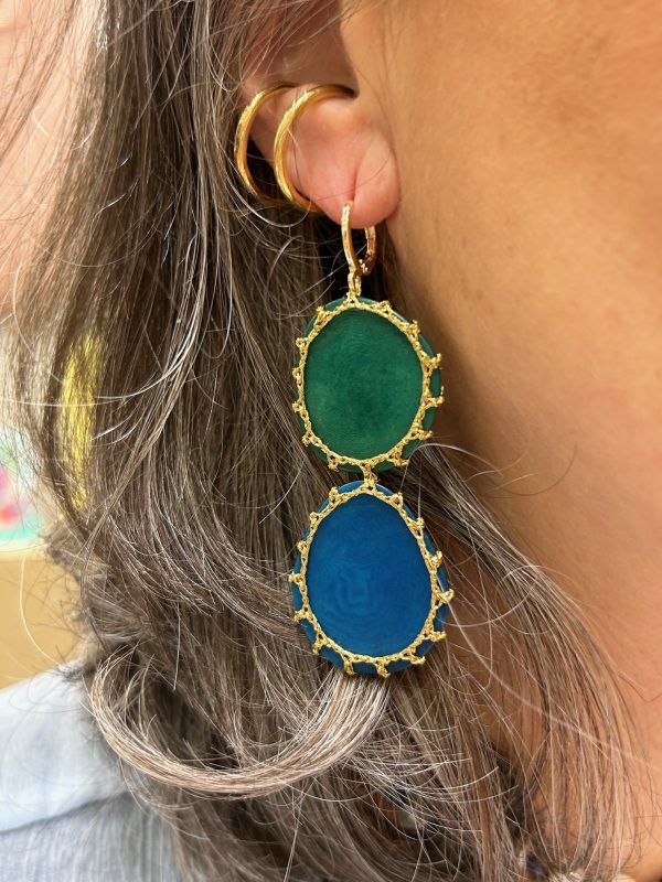 Boucles d'oreilles CARTAGENA Gazon / Bleu roi – Image 2