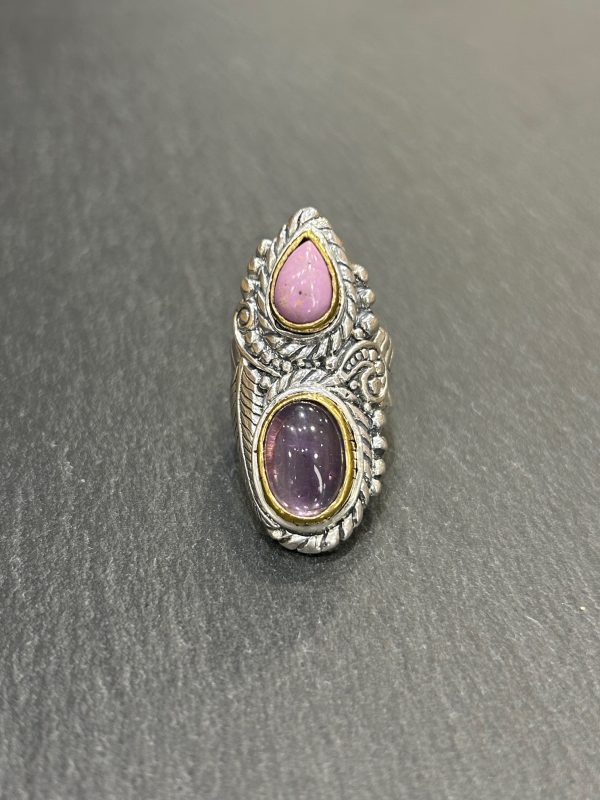 Bague J942 Améthyste / Charoite