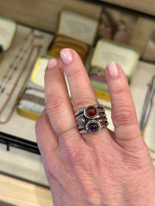 Bague J917 Améthyste / Charoite / Cornaline – Image 3