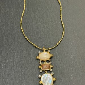 Collier Tiki Nacre/ Bois de rose