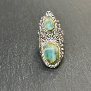 Bague J942 Coquillage vert