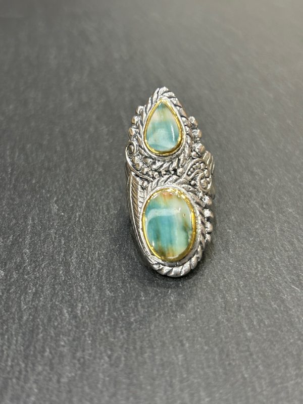 Bague J942 Coquillage vert