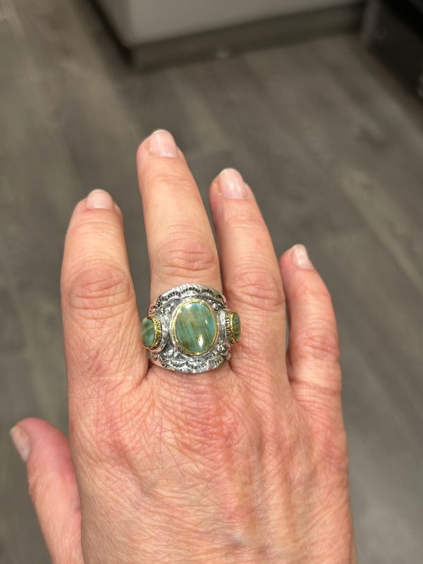 Bague J943 Coquillage vert – Image 3
