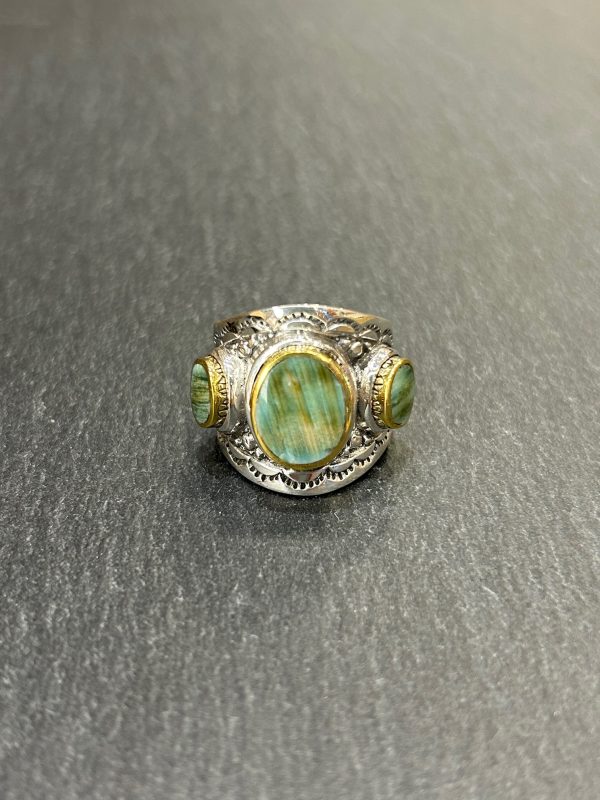 Bague J943 Coquillage vert
