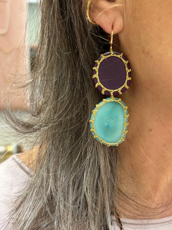 Boucles d'oreilles CARTAGENA Violet / Menthe – Image 2