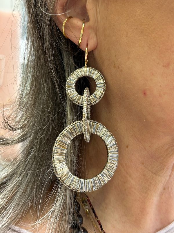 Boucles d'oreilles PLUME GM Dorée / Argent – Image 2