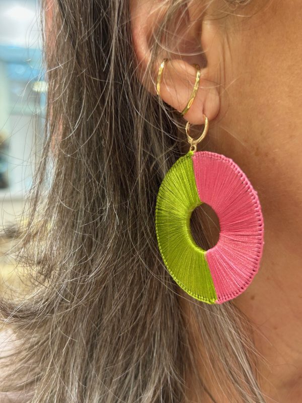 Boucles d'oreilles LUNA  Fuchsia / Anis – Image 2