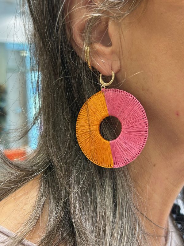 Boucles d'oreilles LUNA  Fuchsia / Orange – Image 2