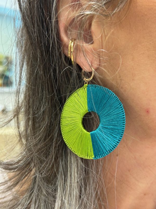 Boucles d'oreilles LUNA  Pétrole / Anis – Image 2