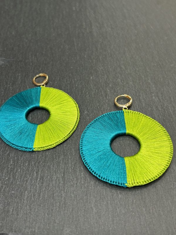Boucles d'oreilles LUNA  Pétrole / Anis
