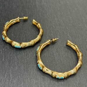 Boucles d'oreilles BAMBOU Turquoise