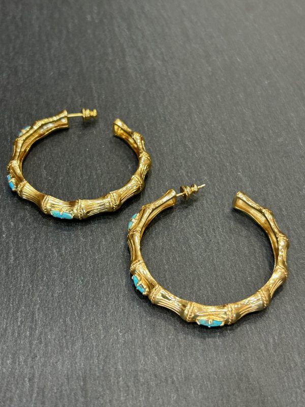 Boucles d'oreilles BAMBOU Turquoise