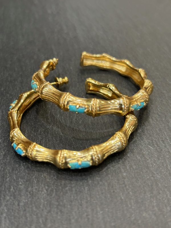 Boucles d'oreilles BAMBOU Turquoise – Image 4