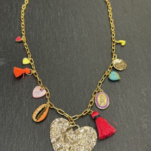 COLLIER GRIS GRIS COEUR - ASTREE