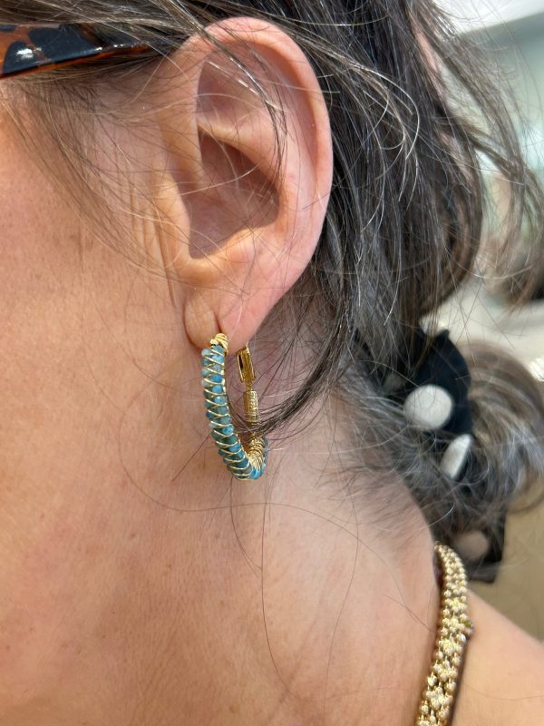 Boucles d'oreilles LYRE Turquoise – Image 3