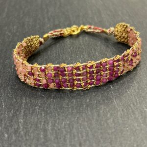 Bracelet JAIPUR Rhodonite / tourmaline rubis
