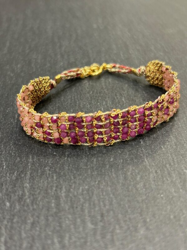 Bracelet JAIPUR Rhodonite / tourmaline rubis