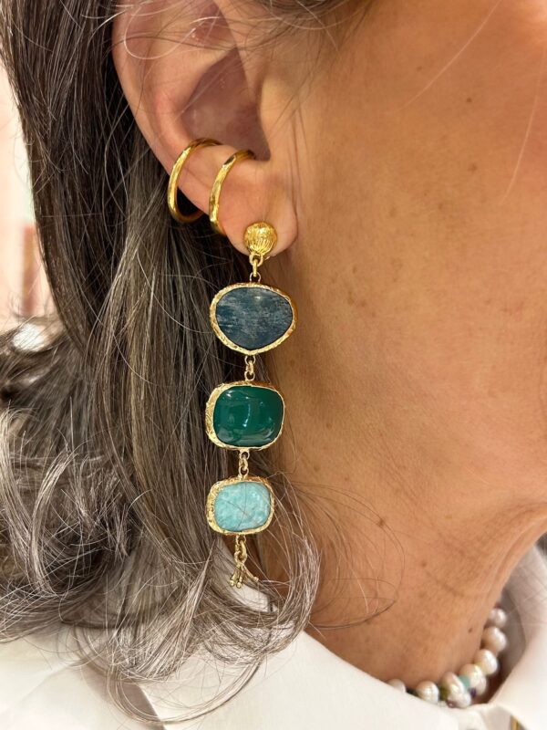 Boucles d'oreilles SILENE Apatite / onyx vert / amazonite – Image 3