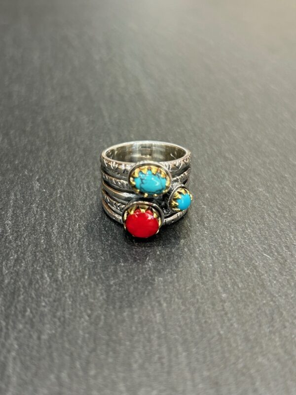 Bague J917 Gorgone / Turquoise