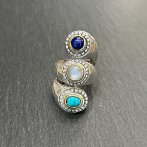 Bague J941 Turquoise / Pierre de Lune / Lapis lazuli