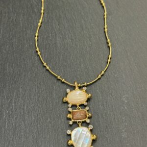 Collier Tiki Nacre/ Bois de rose