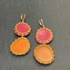 Boucles d'oreilles CARTAGENA Fuchsia / Orange