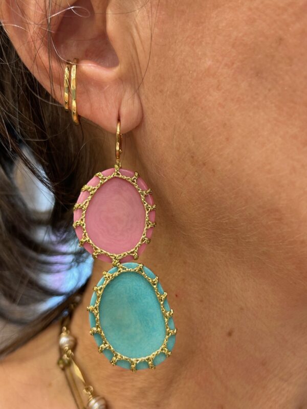 Boucles d'oreilles CARTAGENA Rose / menthe – Image 2