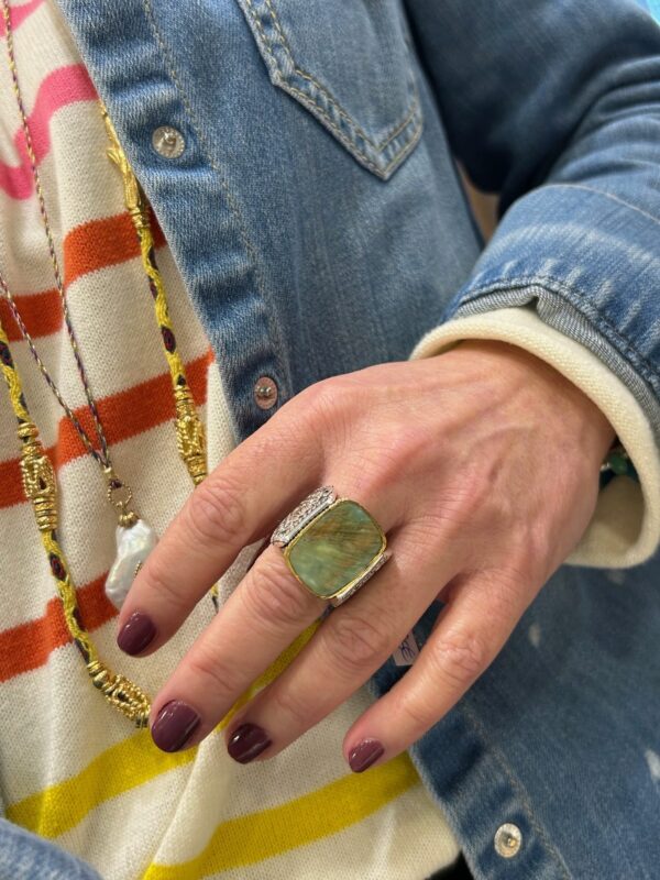 Bague J877 Coquillage Vert – Image 2