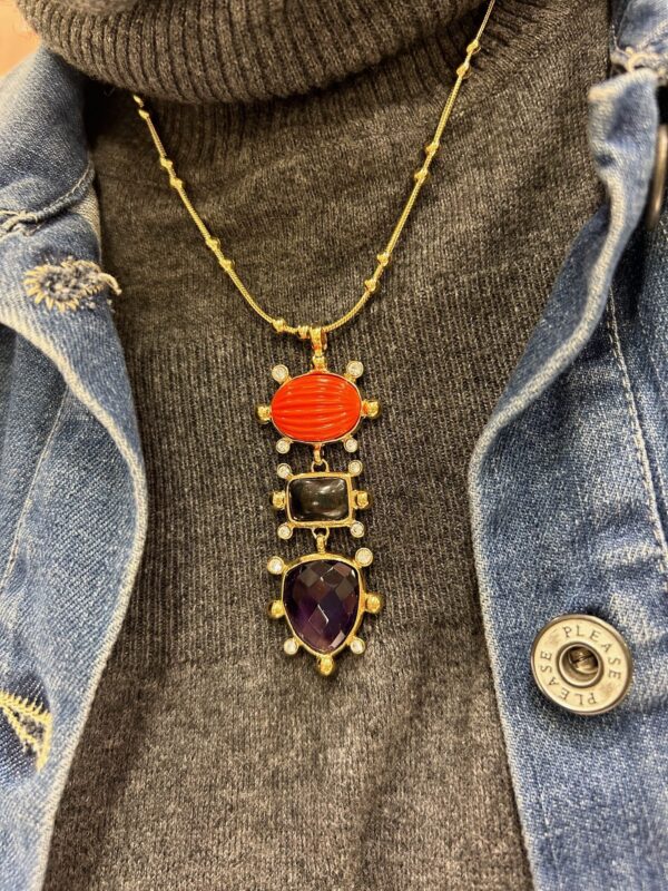 Collier Tiki Balsate/Améthyste – Image 2