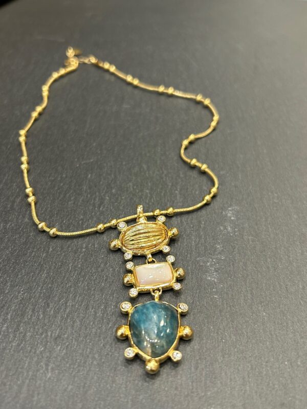Collier Tiki Nacre/Apatite