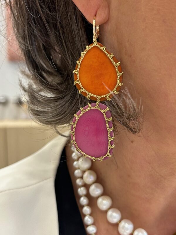 Boucles d'oreilles Cartagena Orange / Fuchsia – Image 2