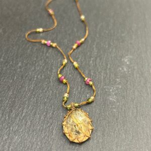 Collier Tibetan Rutile Gold