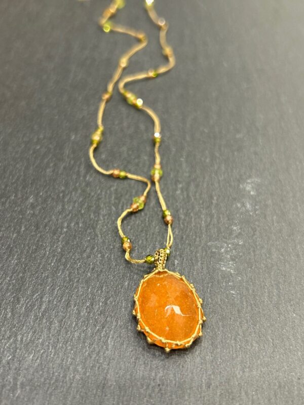 Collier Tibetan Quartz orange