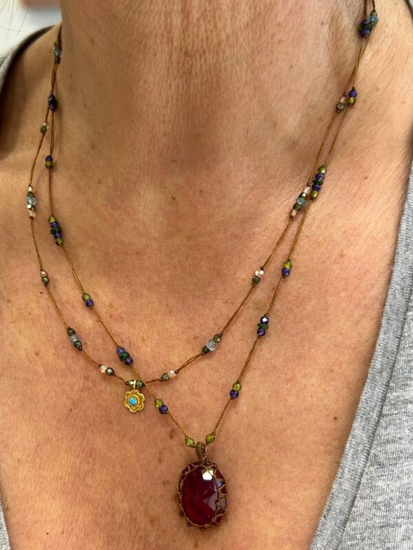 Collier Tibetan Indian Pink – Image 3