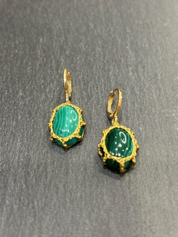 Boucles d'oreilles MYMY Malachite