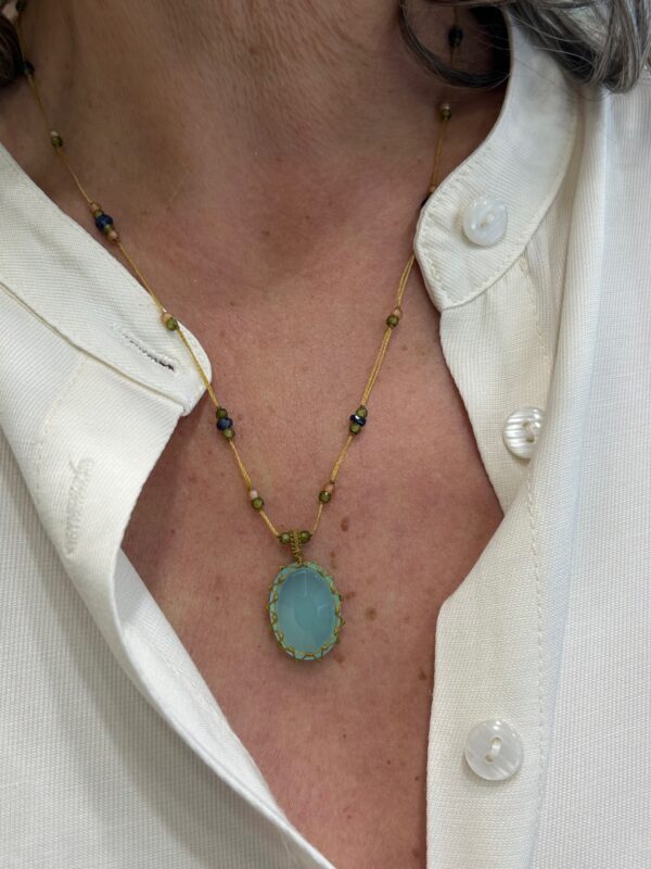 Collier TIBETAN Calcedoine bleue – Image 3