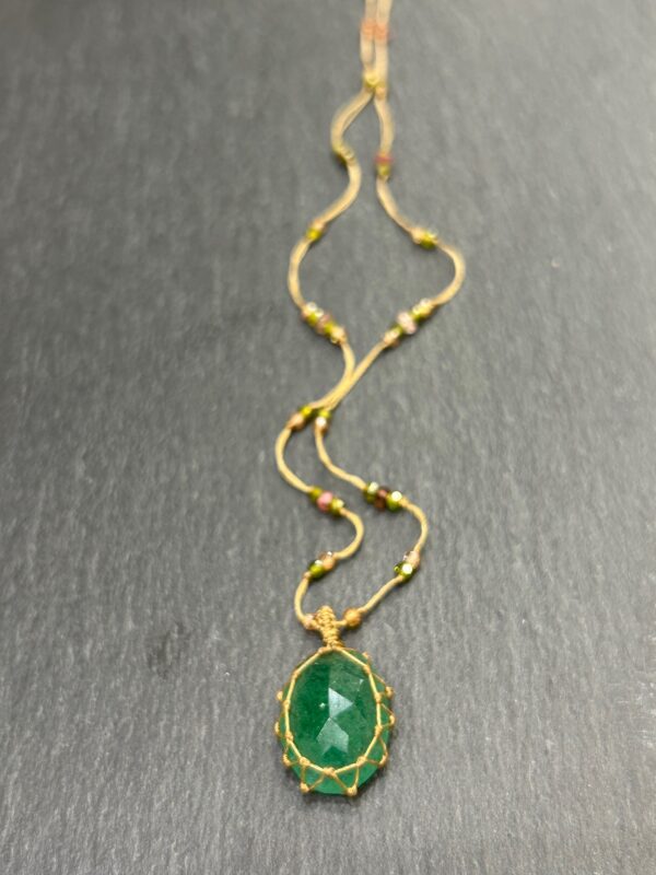 COLLIER TIBETAN QUARTZ VERT - ASTREE