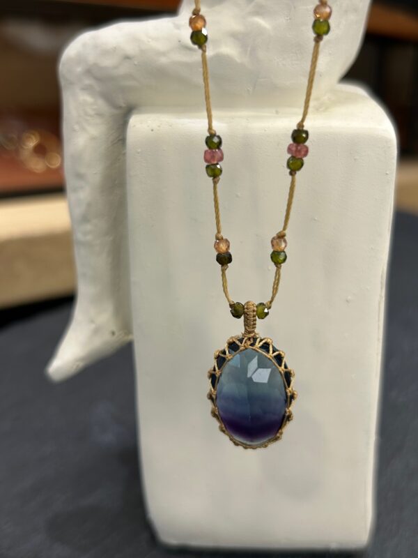 Collier TIBETAN Fluorite rainbow – Image 4