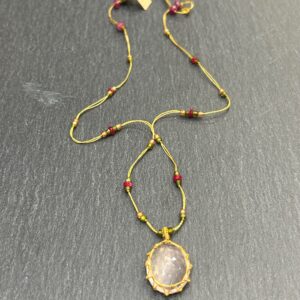 COLLIER TIBETAN QUARTZ ROSE - ASTREE