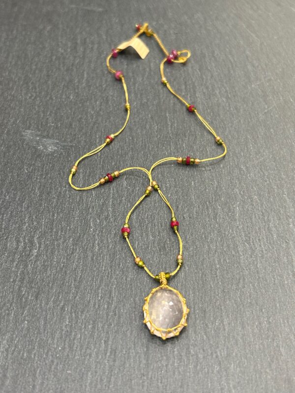 COLLIER TIBETAN QUARTZ ROSE - ASTREE