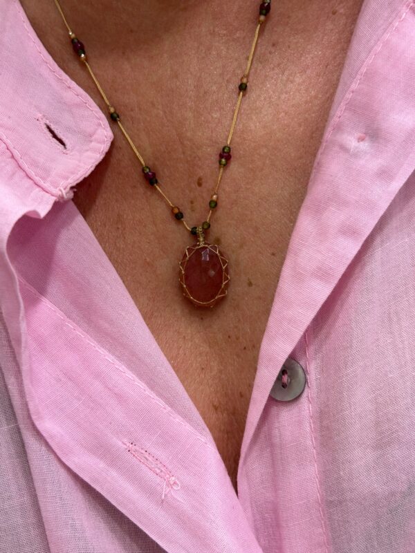 Collier TIBETAN Quartz Rose – Image 3