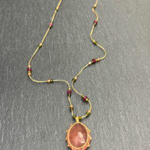 COLLIER TIBETAN QUARTZ ROSE - ASTREE