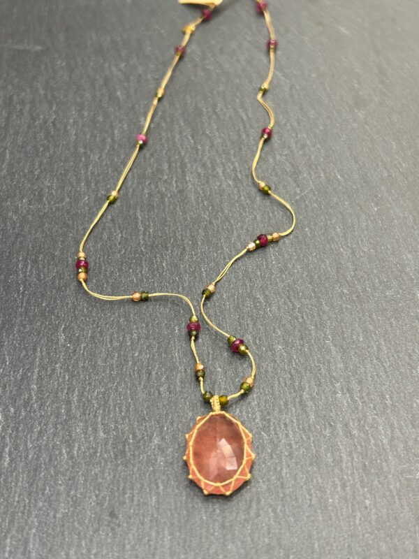 COLLIER TIBETAN QUARTZ ROSE - ASTREE