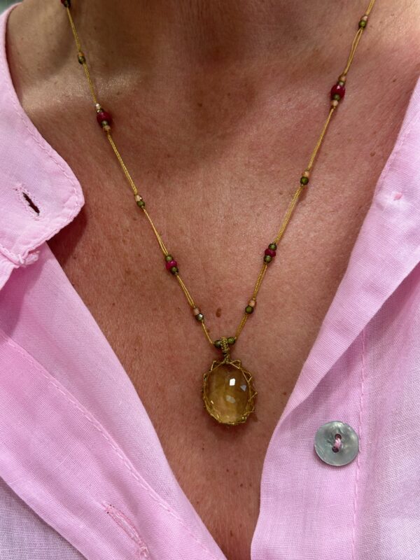 Collier TIBETAN Lemon topaze – Image 3