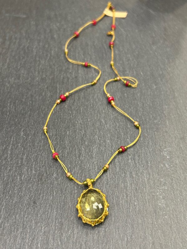 COLLIER TIBETAN LEMON TOPAZE - ASTREE