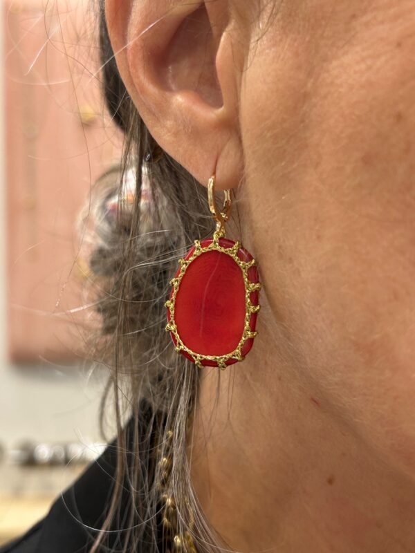Boucles d'oreilles CARTAGENA simple Rouge – Image 3