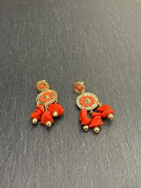BOUCLES D'OREILLES SEQUIN CORAIL - ASTREE