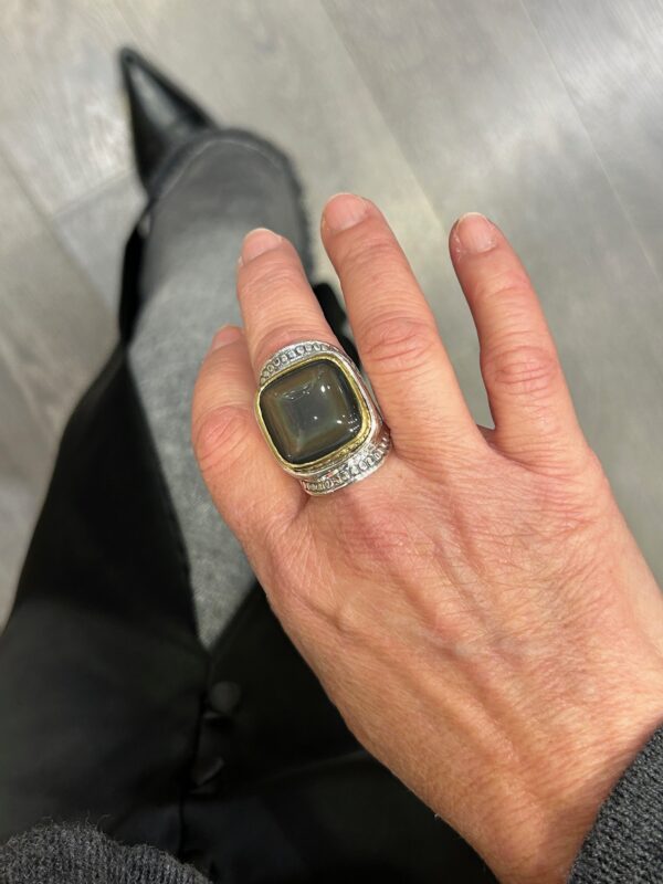 Bague J969 Obsidienne oeil celeste – Image 3
